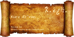 Kurz Áron névjegykártya