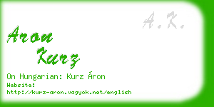 aron kurz business card
